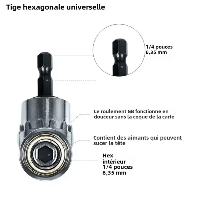 105 ° Adaptateur de tournevis de fixation de perceuse d'angle