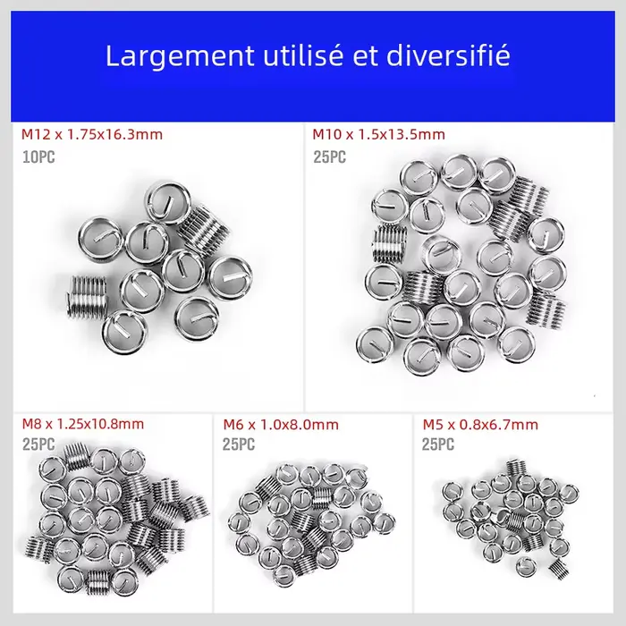 Outil de réparation de filetage M5 M6 M8 M10 M12