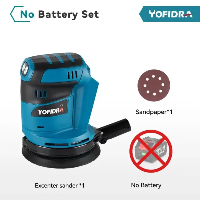 YOFIDRA 125MM ponceuse orbitale électrique sans fil 3 vitesses réglable Rechargeable polisseuse meul