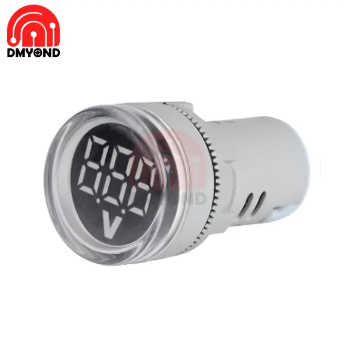 Voltmètre à affichage numérique LED rond 6-100V DC 12V 24V 22mm, moniteur de tension, indicateur de 