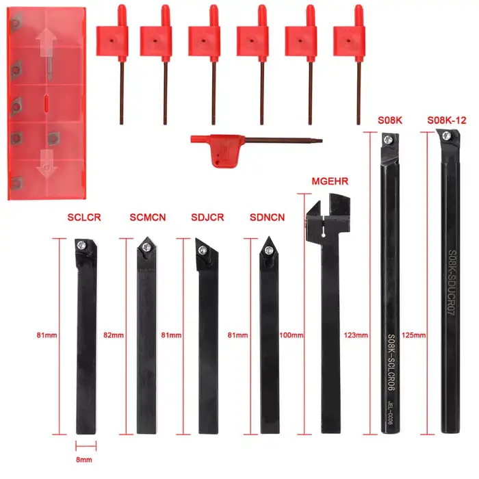 Porte-outil de tournage pour tour, tiges de 8mm, 10mm, 12mm, 16mm, barre de perçage, outil de tourna
