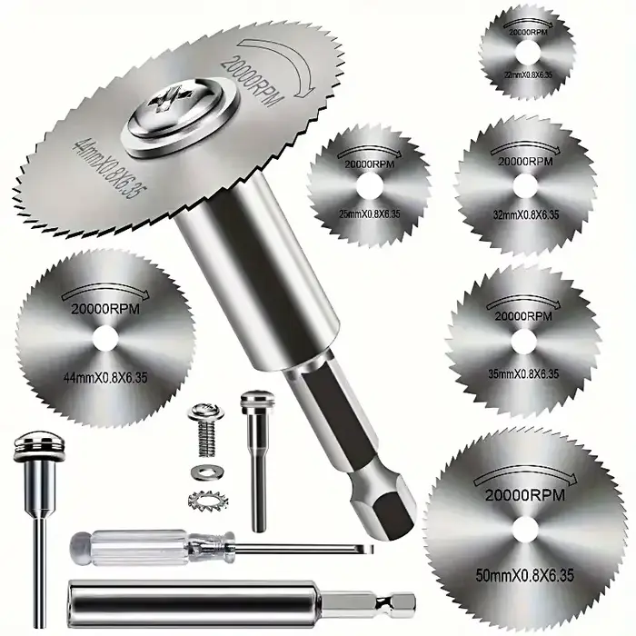 Lames de scie en acier rapide, 10 pièces, tige hexagonale de 1/4 pouces, adaptées aux meuleuses, dis