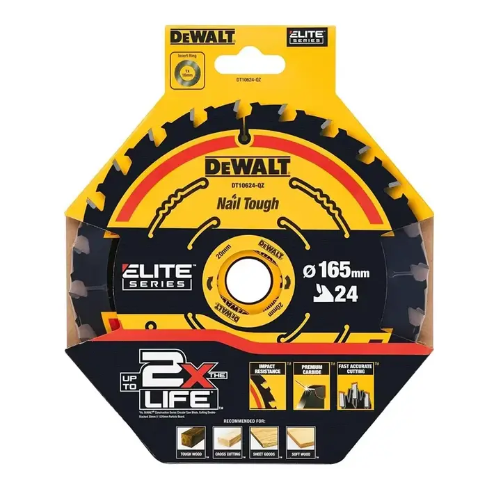 DEWALT – lame de scie circulaire pour bois, série 165/184MM 24/40T DT10397 DT10624 DT10640 DT90257 D