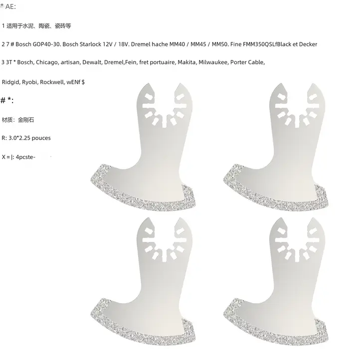 Kit de segments diamantés oscillants