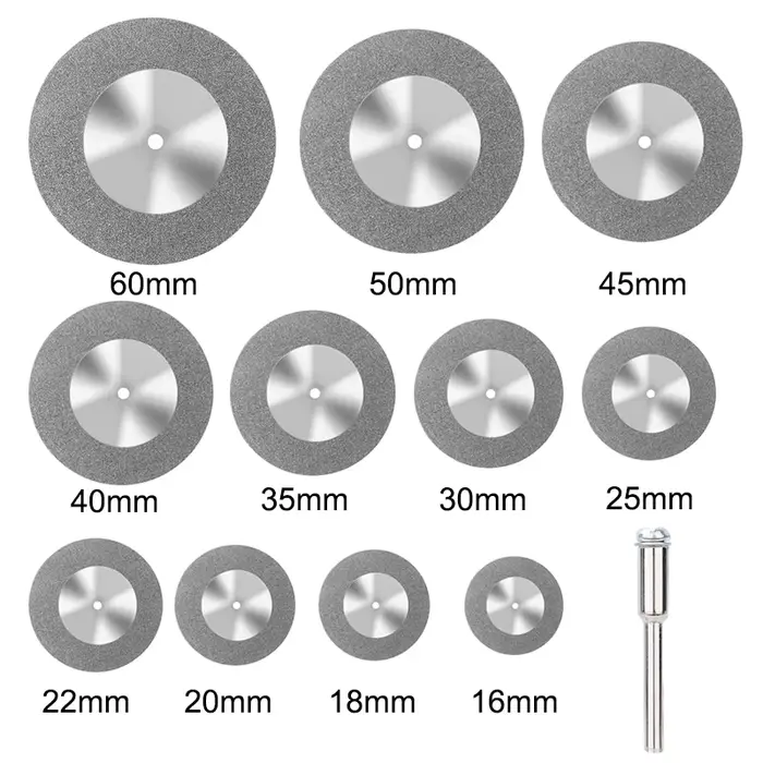XCAN Mini lame de scie diamantée 16-60mm disque de coupe diamant avec mandrin pour outils rotatifs D