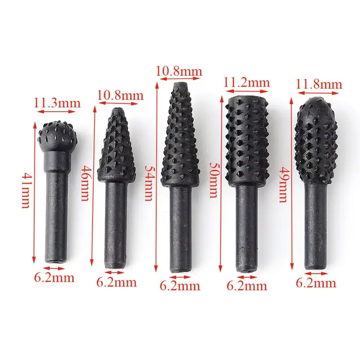 1/4 ''5 pièces jeu de forets outils de coupe pour couteau à bois outil de sculpture