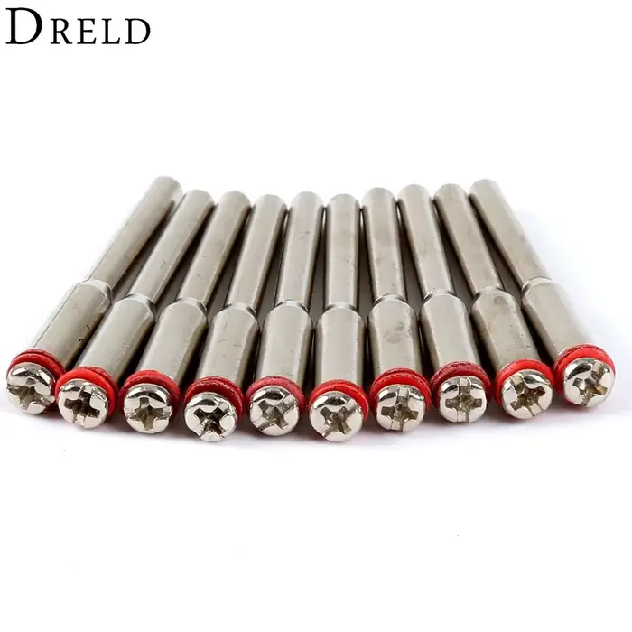 DRELD 10 pièces 3.175mm mandrins de disque de coupe roue de polissage mandrin support de roue de cou