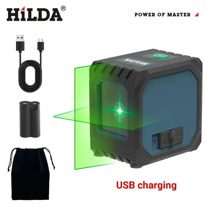 HILDA niveau Laser vert 2 lignes lignes transversales auto-nivelantes
