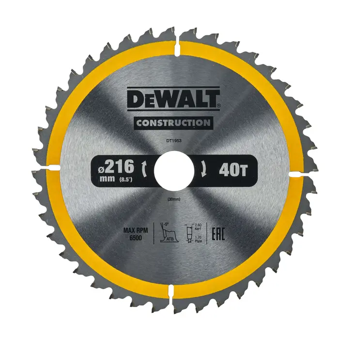 DEobcut-Lame de Scie Circulaire DT1952 à Déchirure Rapide