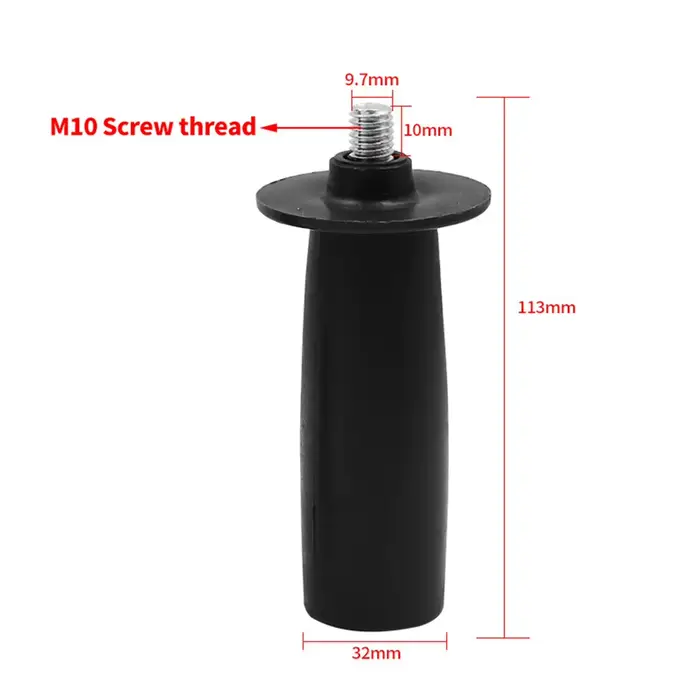 Poignée latérale auxiliaire à filetage de 8mm/10mm, avec conception conviviale en plastique et métal