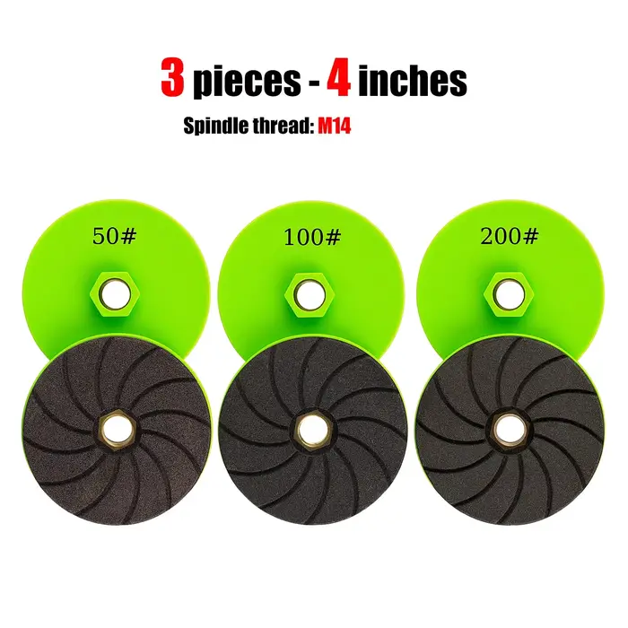LOZLIN 3 disques diamantés de 4 pouces pour meulage, chanfreinage et polissage – Outil professionnel