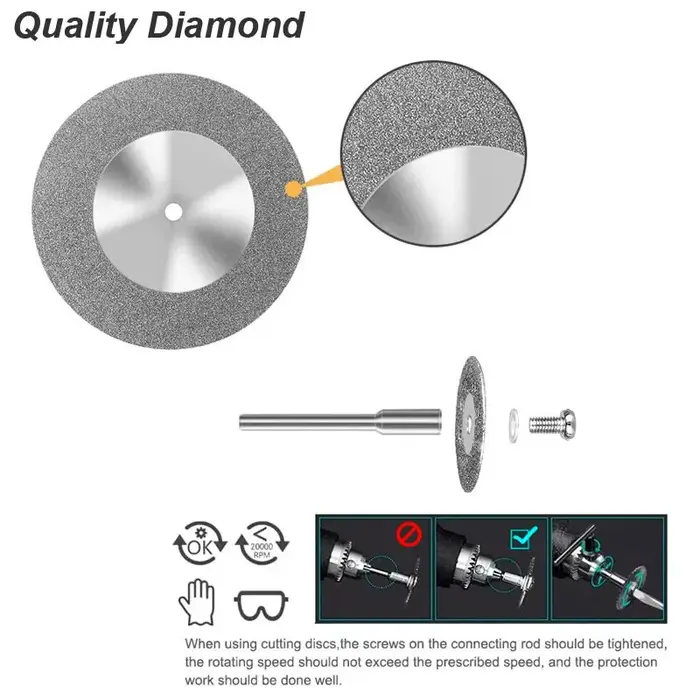 Lame de diamant, disque coupé, roue, scie circulaire, outil rotatif, Mini perceuse, bois, pierre, pl