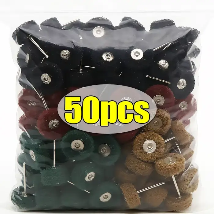 50/10 pièces Mini-brosses abrasives en nylon pour polissage