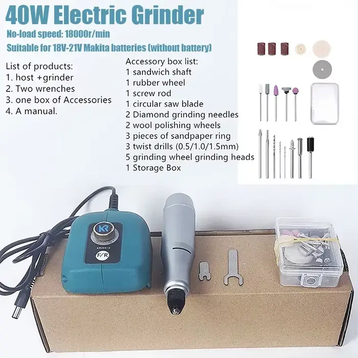 Makita – Mini broyeur électrique 40W, vitesse sans charge jusqu'à 18000r/min, bricolage domestique, 