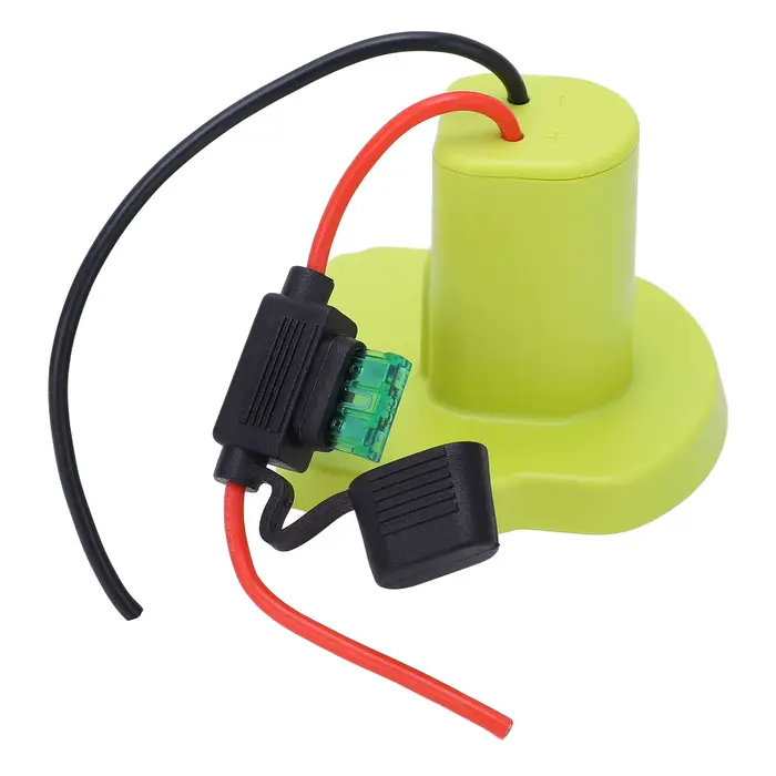 Adaptateur de batterie 18V pour Ryobi One + connecteur d'alimentation 18V avec siège d'assurance, 2 fusibles, bornier 2 en 2 sorties