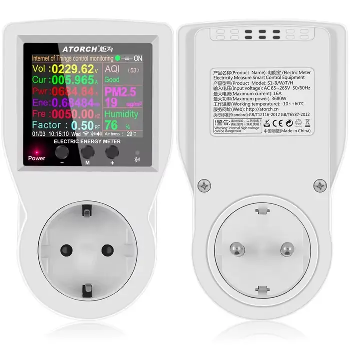AC85-265V 16A Tuya WIFI prise intelligente wattmètre numérique consommation d'électricité puissance 