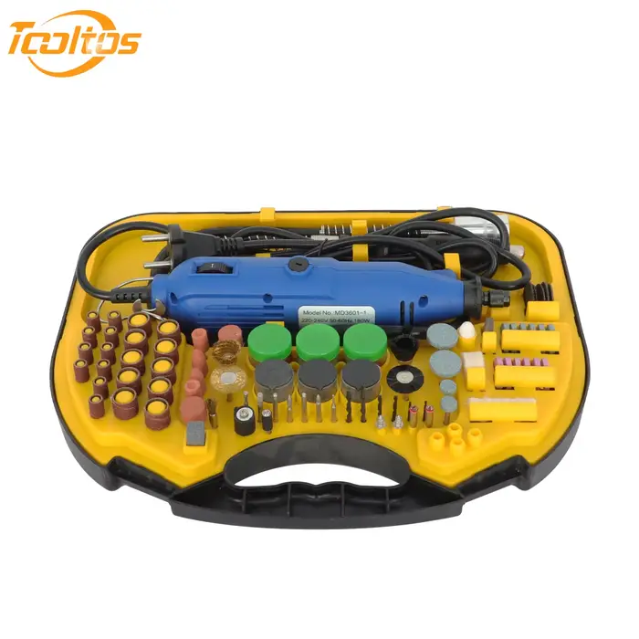 TOOLTOS Kit d'outils rotatifs à vitesse variable 211 pièces, mini-meuleuse électrique pour le poliss