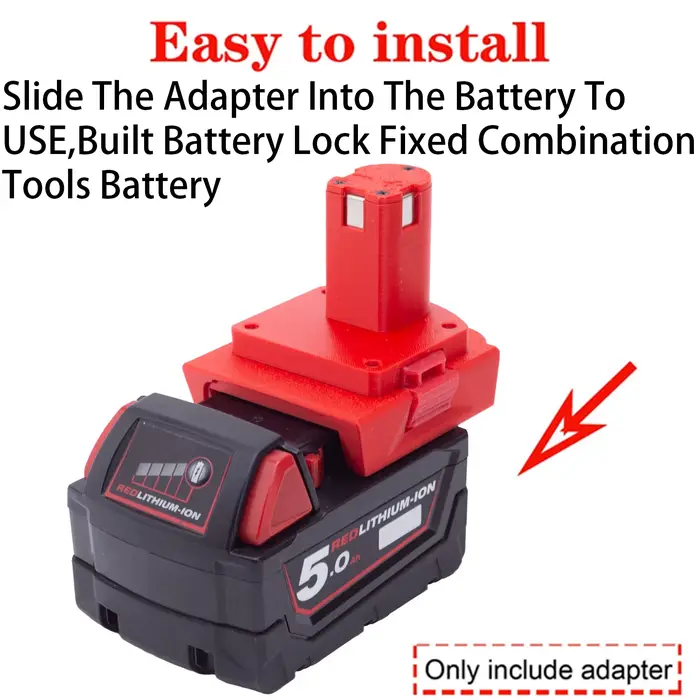 Adaptateur convertisseur pour outil Ryobi 18V ONE + Li-ion vers batterie Milwaukee 18V