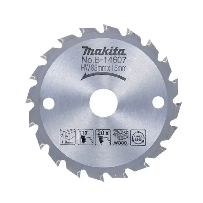 Makita B-14607 Disco HM 85/15/20D lames de scie circulaire haute dureté coupes de bois bords tranchants fixation d'outil à dents multiples