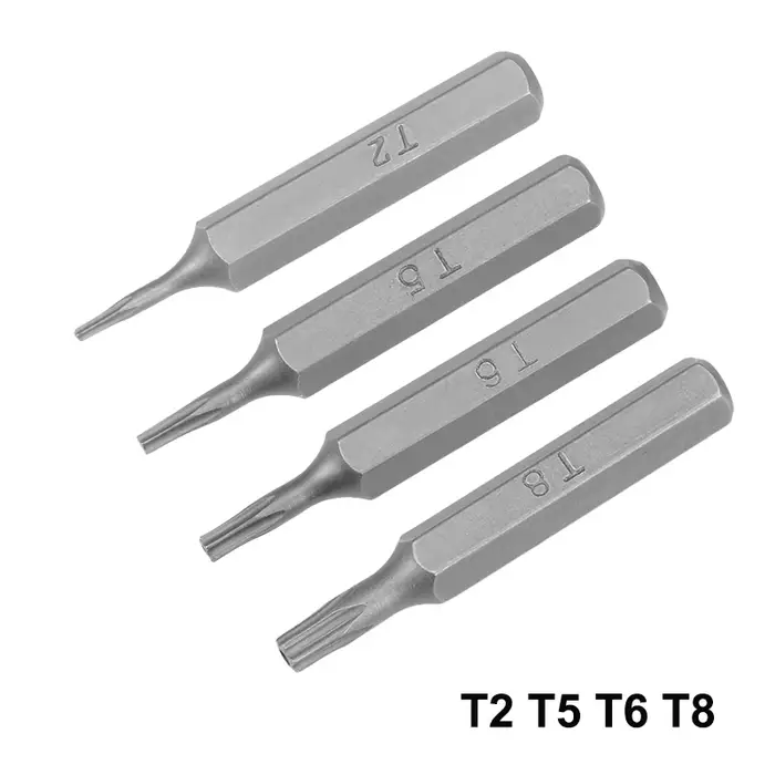 Tournevis Torx T2 T5 T6 T8, embouts Torx 5/32 pouces, tige hexagonale, Kit d'embouts de tournevis à