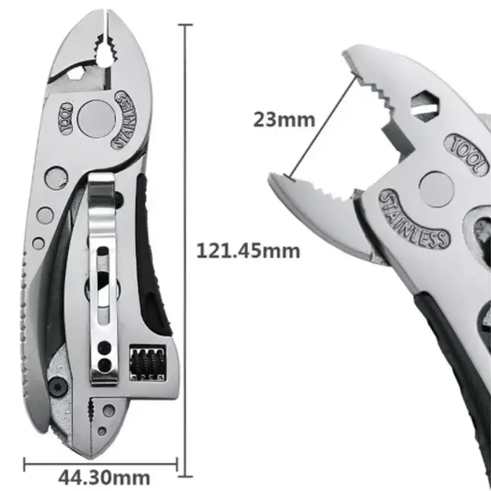 Clé multi-outils réglable, outil de poche multifonctionnel en acier inoxydable, clé croisée, tournevis, pince, couteau pliant