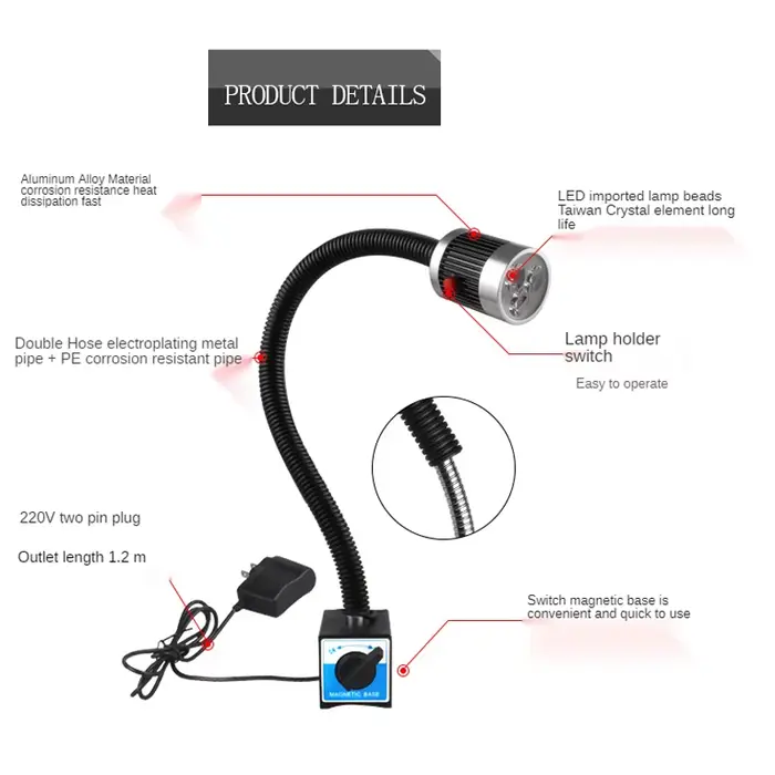 Puissante Base magnétique LED tour lampe de travail Machine lumière de travail Super lumineux tour l