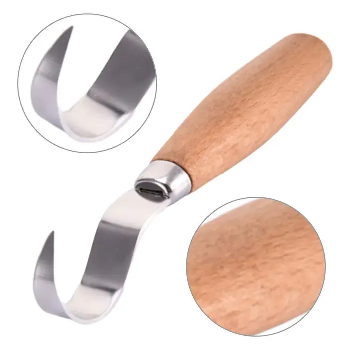 Couteau à découper le bois, ciseau à crochet, outils de sculpture, cuillère ergonomique pour le trav