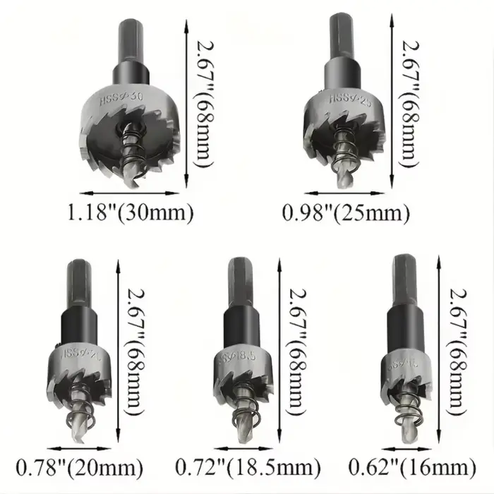 Kit de scies cloches HSS 5 pièces