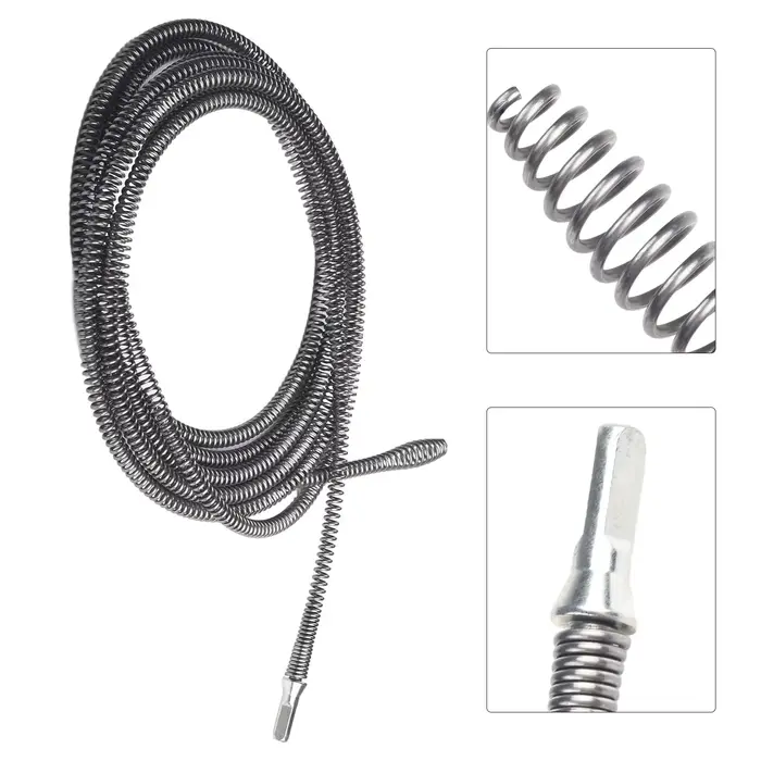 Perceuse électrique de 5/8/10 mètres, nettoyeur d'évier à ressort, outil de dragage d'égout, outil de dragage de tuyaux de plomberie de salle de bains, 1 pièce