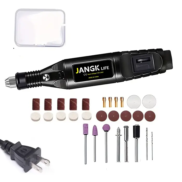 JANGKLIFE110-220V Polisseuse et perceuse, meuleuse haute puissance et ensemble de 211 pièces, découp