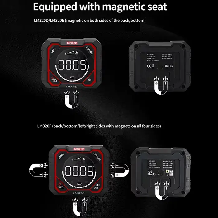 UNI-T compteur d'angle LM320F LM320D niveau électronique inclinomètre magnétique rapporteur numériqu