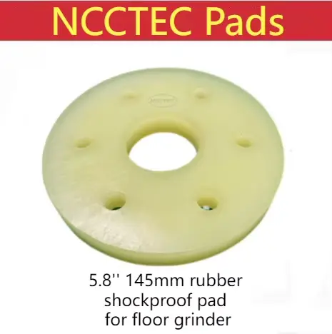 Disque antichoc en caoutchouc pour meuleuse de sol en diamant, plaque de 5.8mm pour la connexion avec 6 têtes de meulage en acier, 12 têtes de disque, 145 po