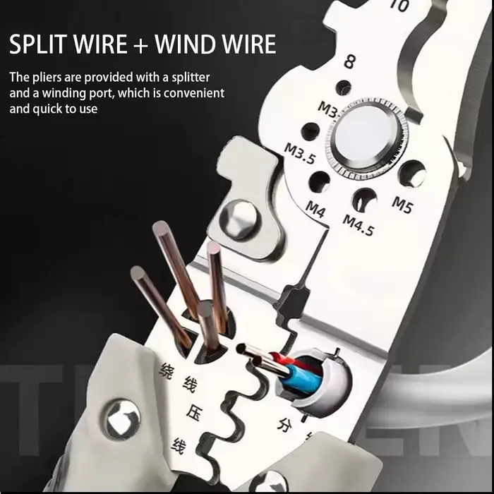 Pintudy 21 en 1 pince à dénuder poignée antidérapante pliée électricien outils à main multi-outils outil de dénudage automatique réglable