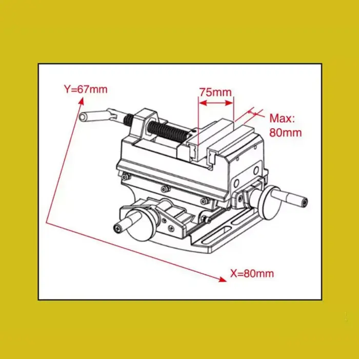 6368 Étau coulissant transversal de 3 pouces avec glissière composée pour moulin et perceuse à colonne