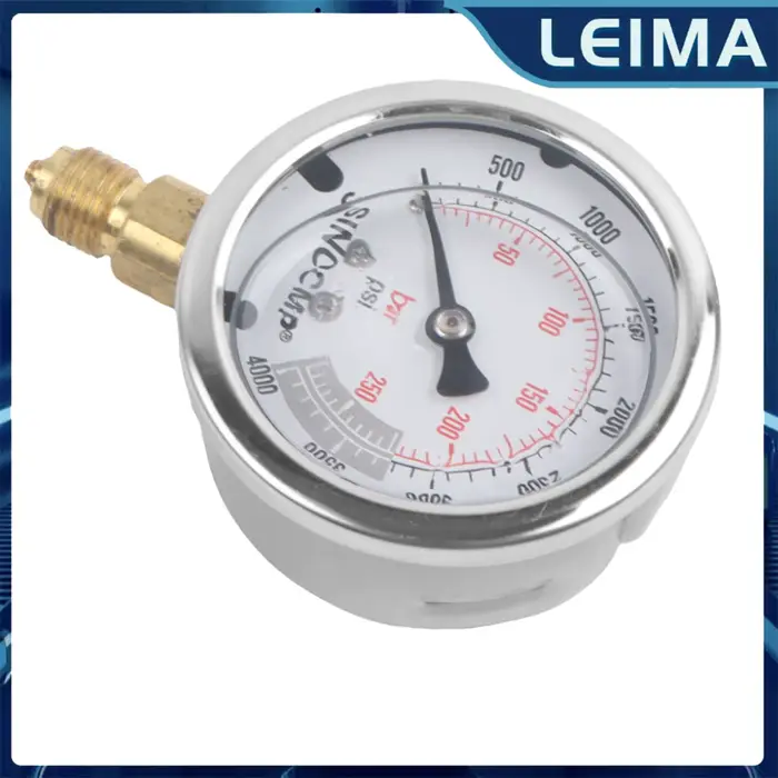 Manomètre hydraulique 25Mpa 250Bar 4000Psi Outil de mesure de la pression hydraulique de l'air, du g