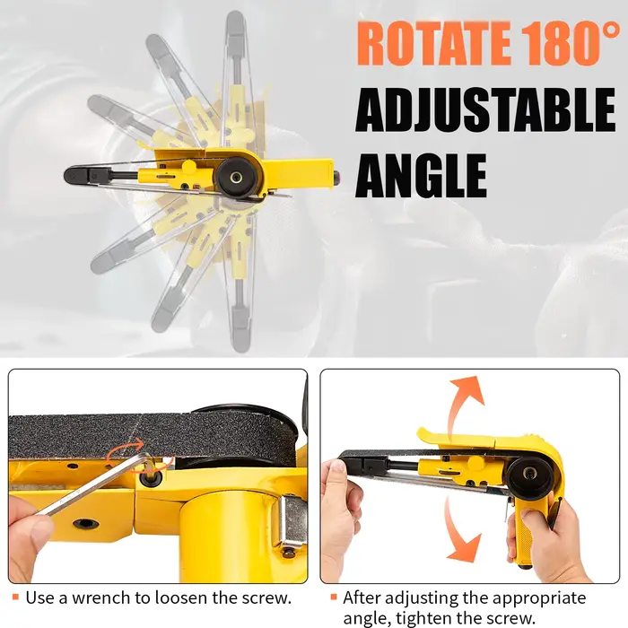 Ponceuse à bande pneumatique réglable à 520 °