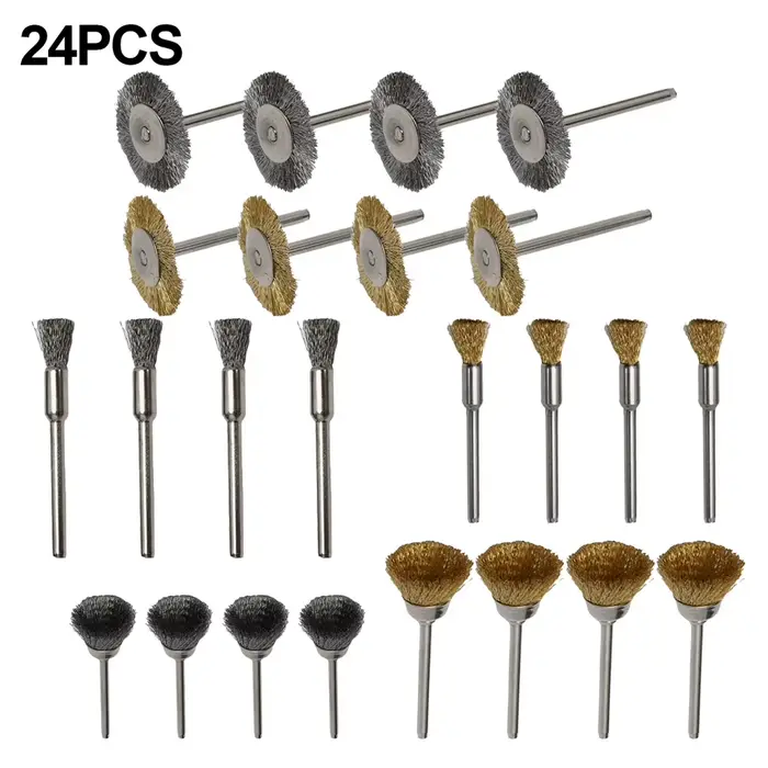 Brosses métalliques en acier pour perceuse, brosse en laiton, outils éloignés, polissage pour Dremel