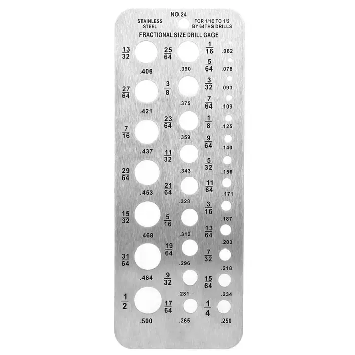 Jauge de forage de 29 tailles, index de 29 tailles Jauge de forage en acier inoxydable Jauge de diamètre de fil de boulon Jauge de foret de taille