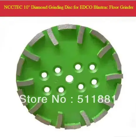 Disque de meulage diamant vert Blastrac 10'' pour meuleuse EDCO Blastrac | Plaque de qualité moyen