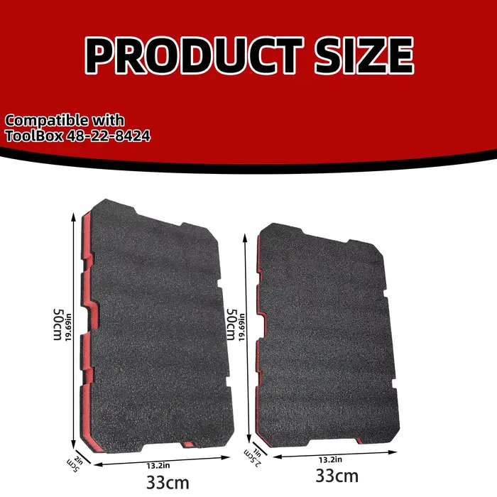 Insert en mousse pour boîte à outils 48-22-8435 compatible avec les boîtes Milwauke Packout