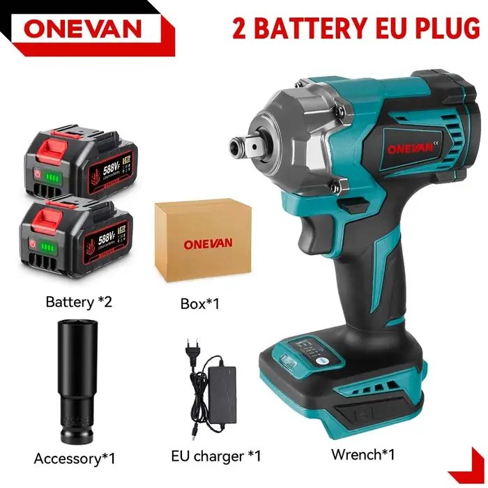 ONEVAN 1200N.M clé à chocs électrique sans brosse 3 fonctions 1/2 "tournevis Portable sans fil outils de forage
