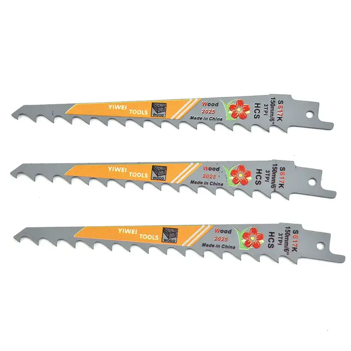 3 pièces 150mm 6 pouces 3 TPI HCS lame de scie alternative pour couper le bois Multi