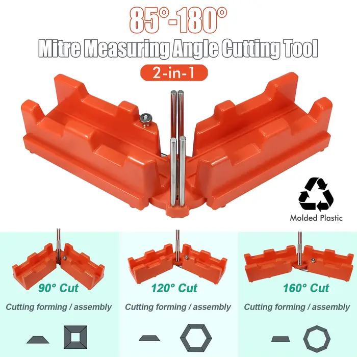 Outil de coupe de sciage d'angle de mesure d'onglet 2 en 1 85-180 °