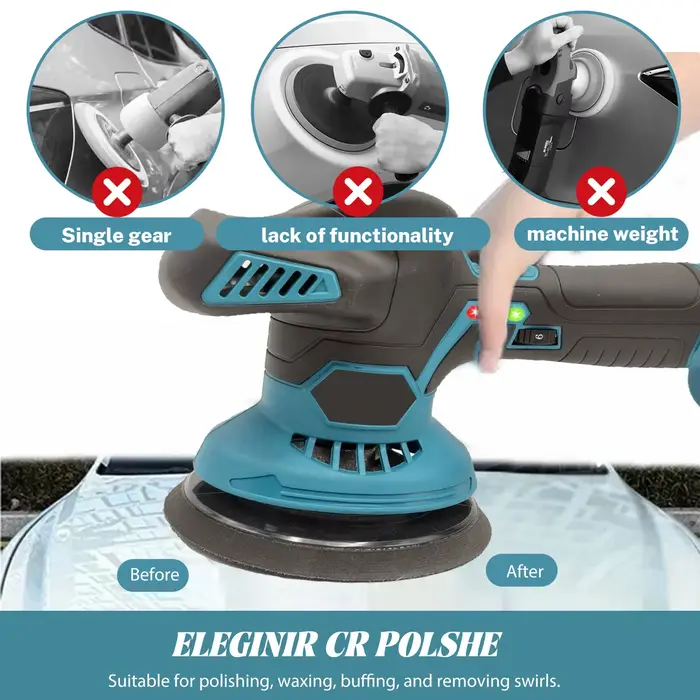 Makita – polisseuse électrique sans fil pour voiture, 6 vitesses, pot de polissage, outil, Machine d