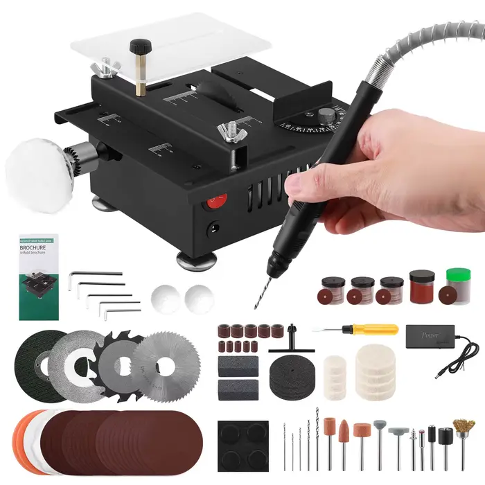 Mini scie de Table électrique de bureau 100W, vitesse et Angle réglables, profondeur de coupe de 16M
