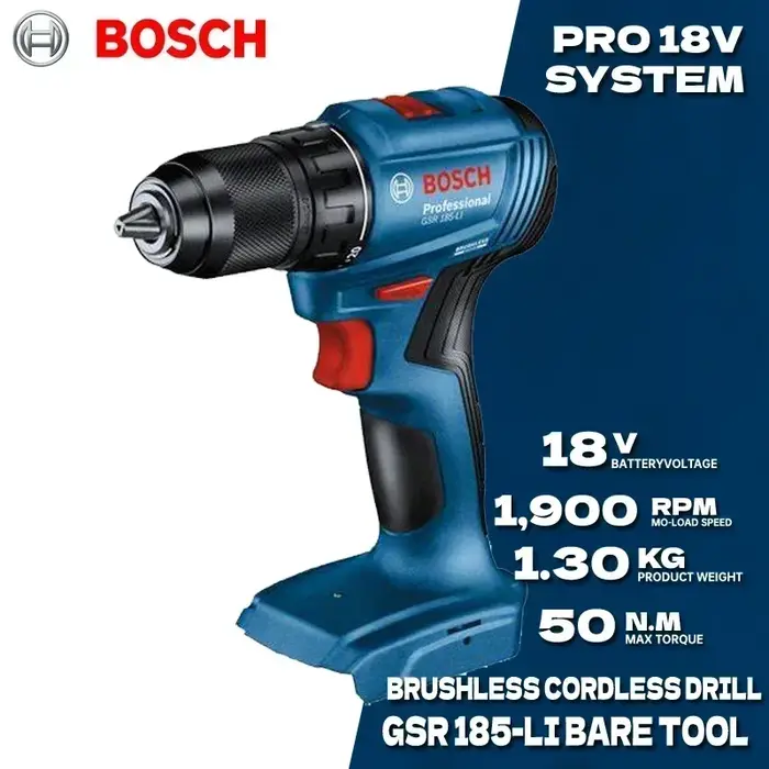 BOSCH GSR 185-LI perceuse sans fil tournevis pour métal bois mur 18V professionnel moteur sans brosse outil électrique GSR185-LI