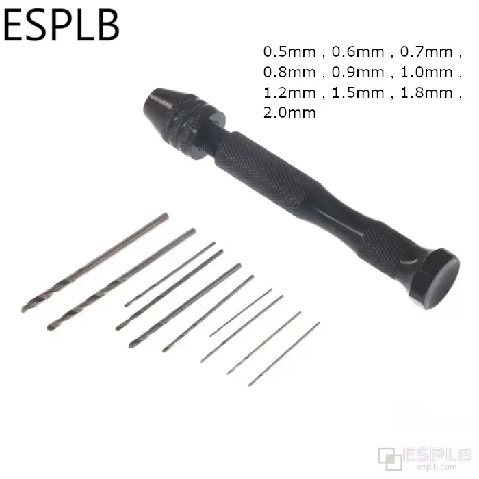 ESPLB foret à main avec 10 pièces/20 pièces forets hélicoïdaux outils rotatifs Mini Micro alliage d'