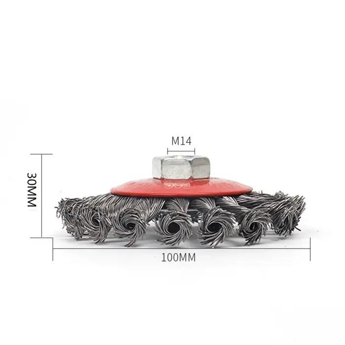 Brosse métallique en laiton plaqué pour meuleuse d'angle M14