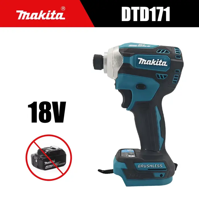 Makita DTD171 Perceuse-visseuse électrique sans balais compacte rechargeable bleue, outil de bricola