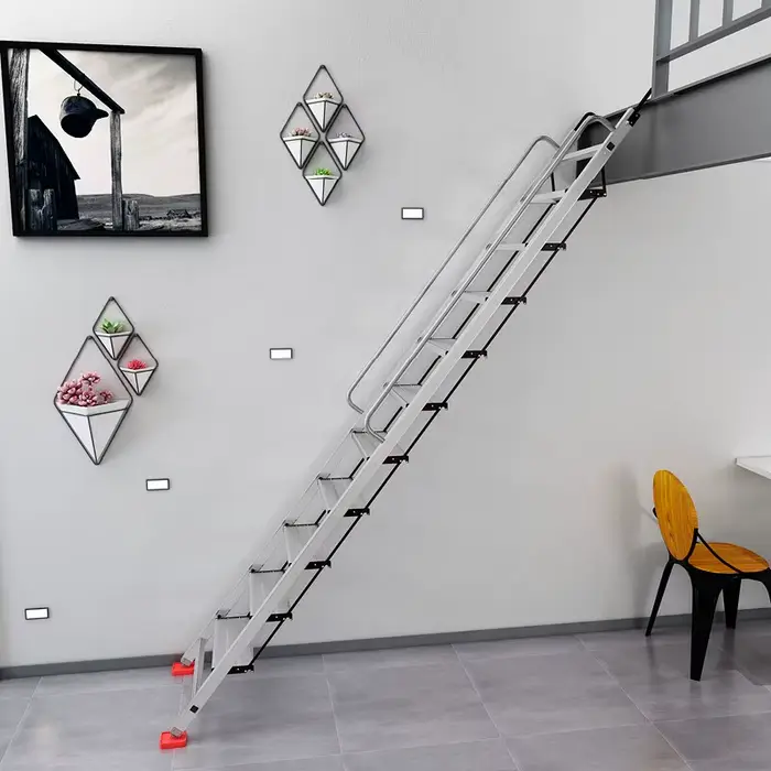 Échelle de loft multifonctionnelle en alliage d'aluminium épaissi d'intérieur escaliers modernes